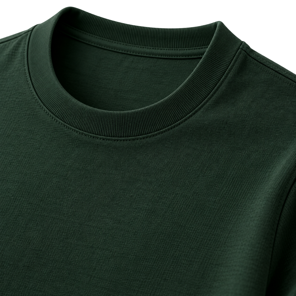 Dark Green Premium Cotton T-Shirt | Flinttsdrown