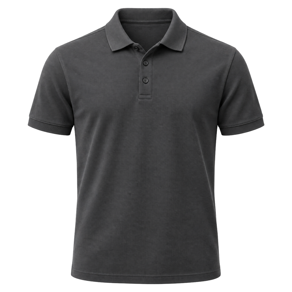 Charcoal Piqué Cotton Polo Shirt | Flinttsdrown