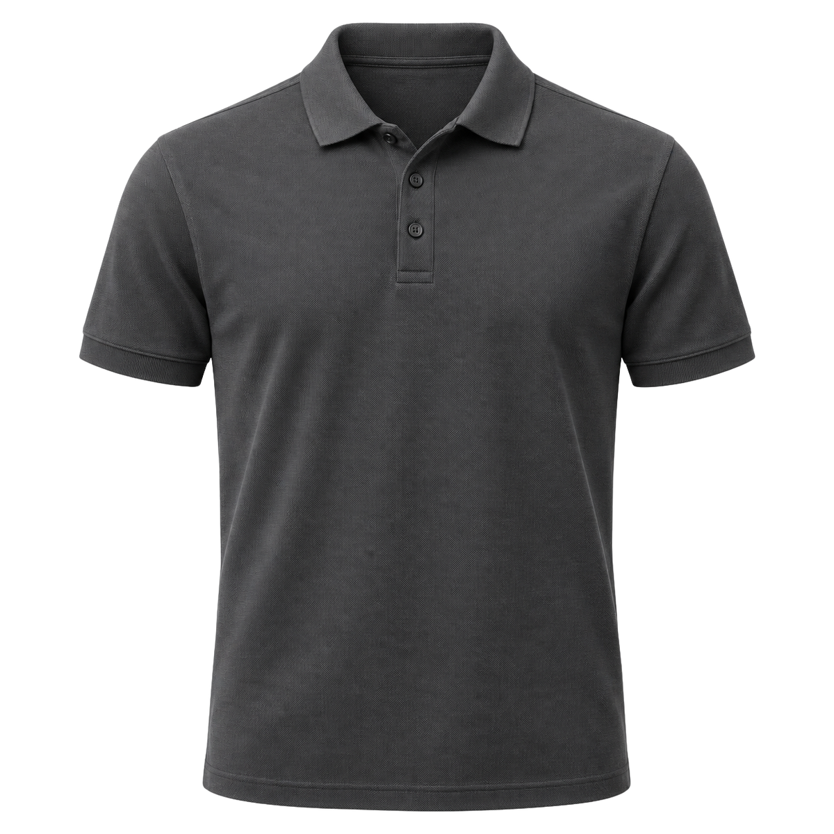 Charcoal Piqué Cotton Polo Shirt | Flinttsdrown
