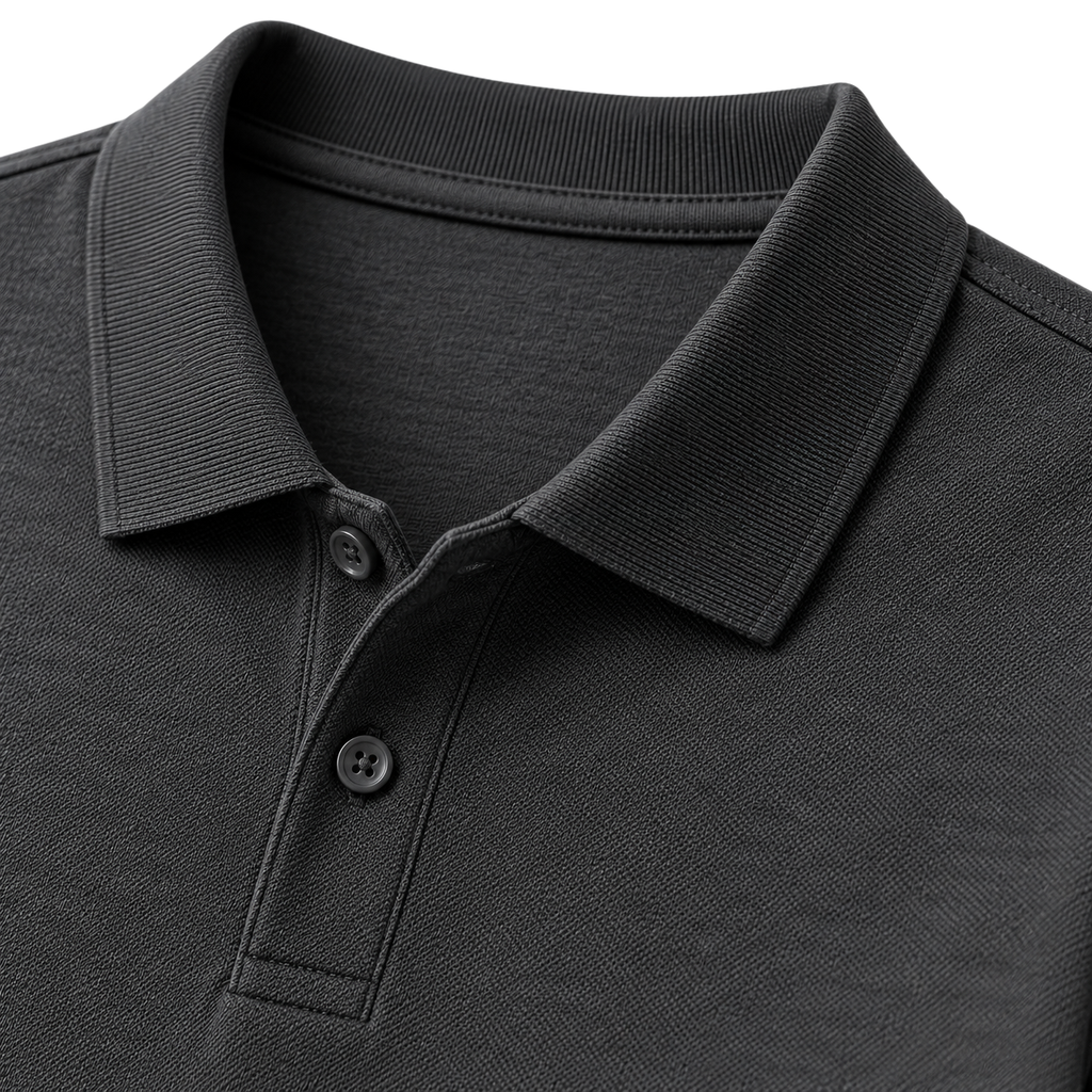 Charcoal Piqué Cotton Polo Shirt | Flinttsdrown