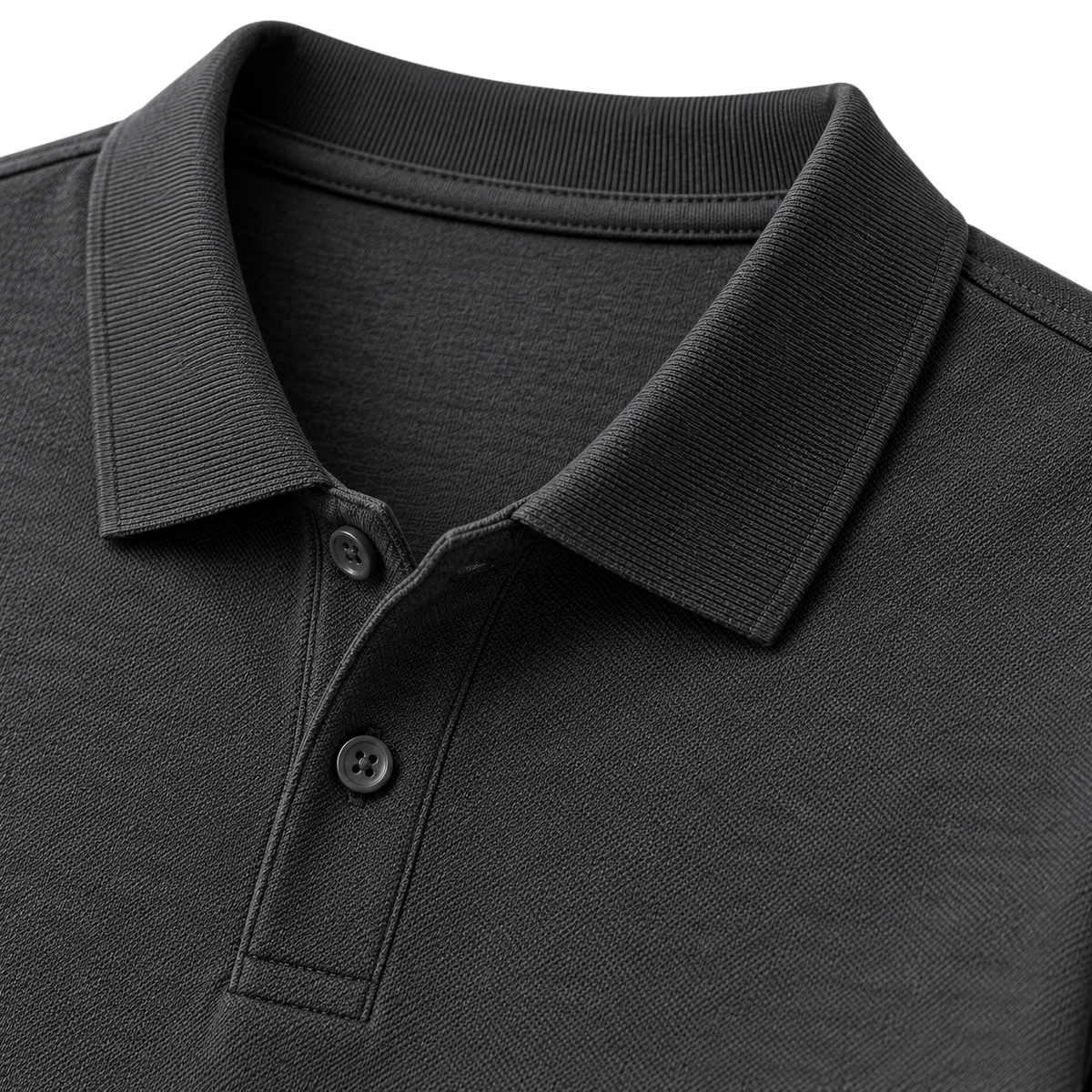 Charcoal Piqué Cotton Polo Shirt | Flinttsdrown