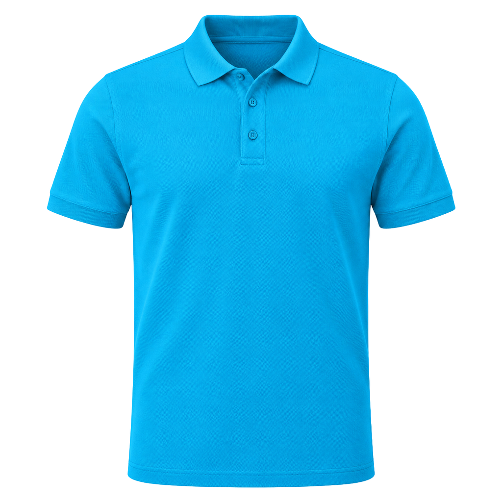 Cyan Piqué Cotton Polo Shirt | Flinttsdrown
