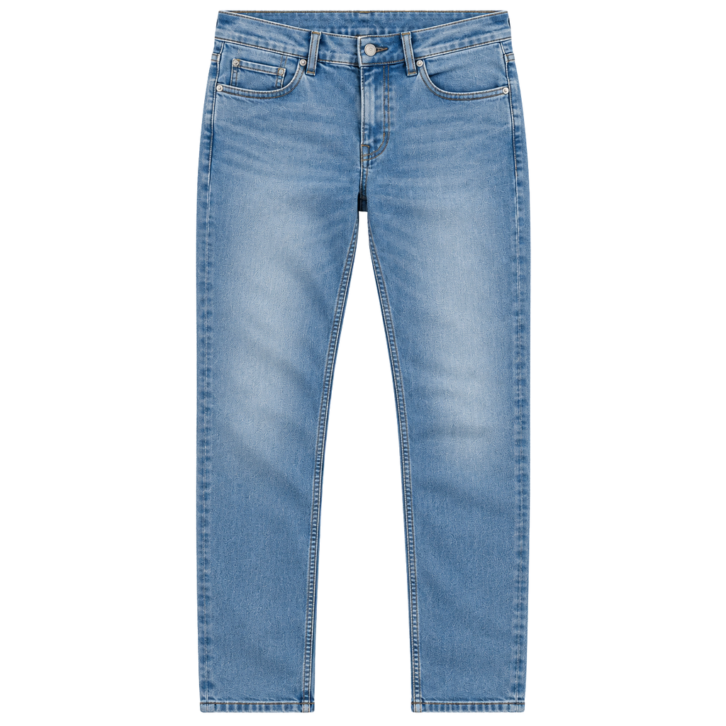 Light Blue Straight-Fit Denim Jeans | Flinttsdrown
