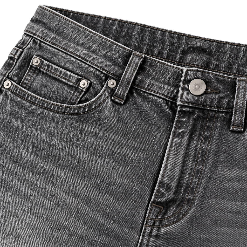 Charcoal Washed Denim Shorts | Flinttsdrown