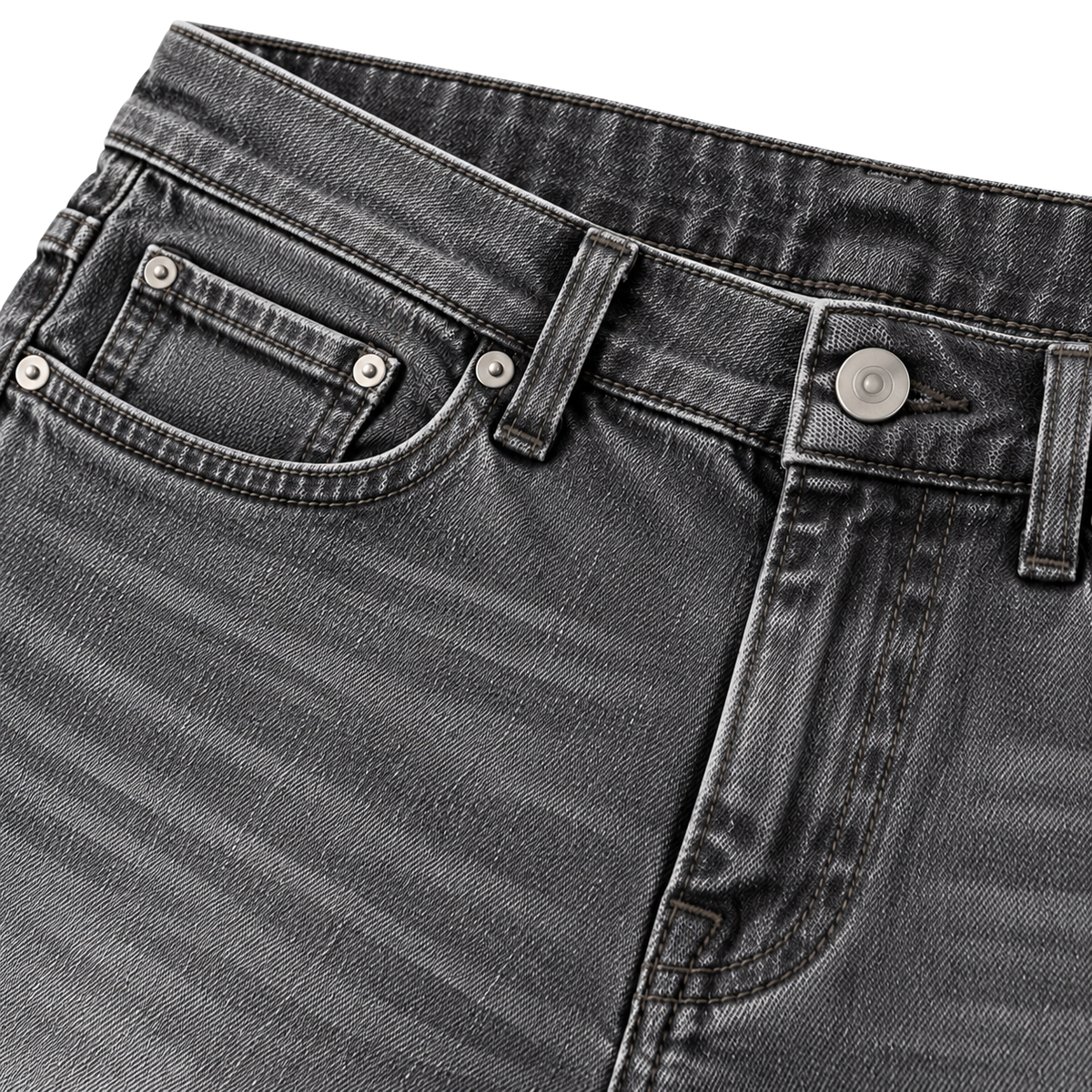 Charcoal Washed Denim Shorts | Flinttsdrown
