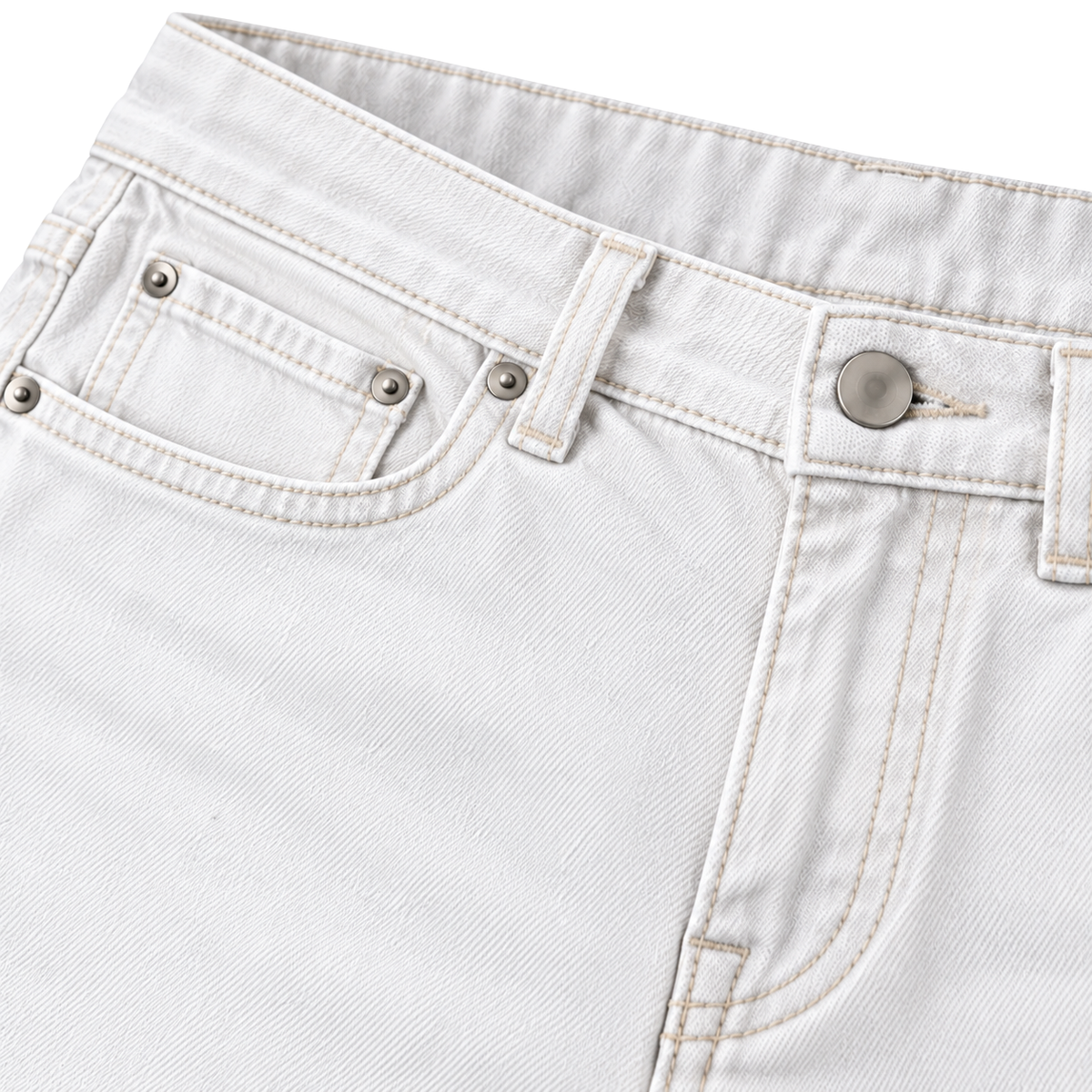 White Premium Denim Shorts | Flinttsdrown
