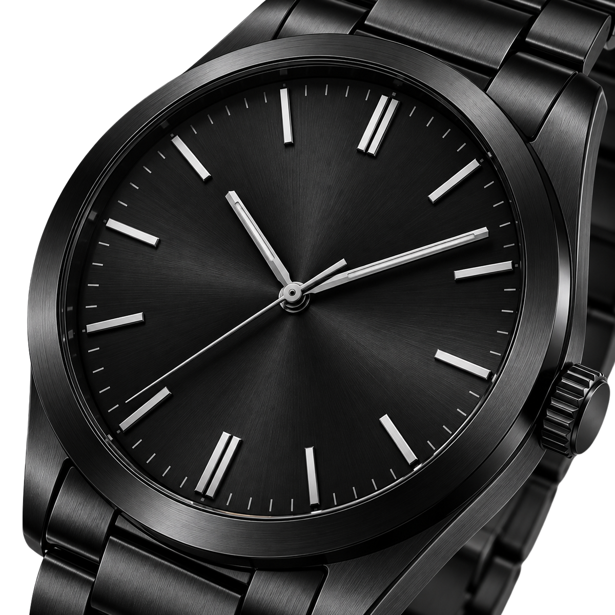 Black Stainless Steel Minimalist Watch | Flinttsdrown