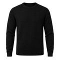 Black Merino Wool Crewneck Sweater | Flinttsdrown