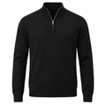 Black Merino Wool Quarter-Zip Sweater | Flinttsdrown